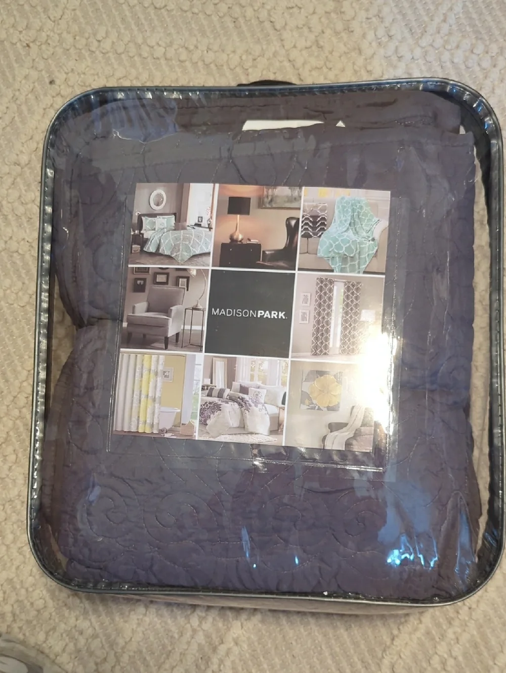 Madison Park Quebec Reversible Damask Design, Double Sided Quilt Queen Cotton